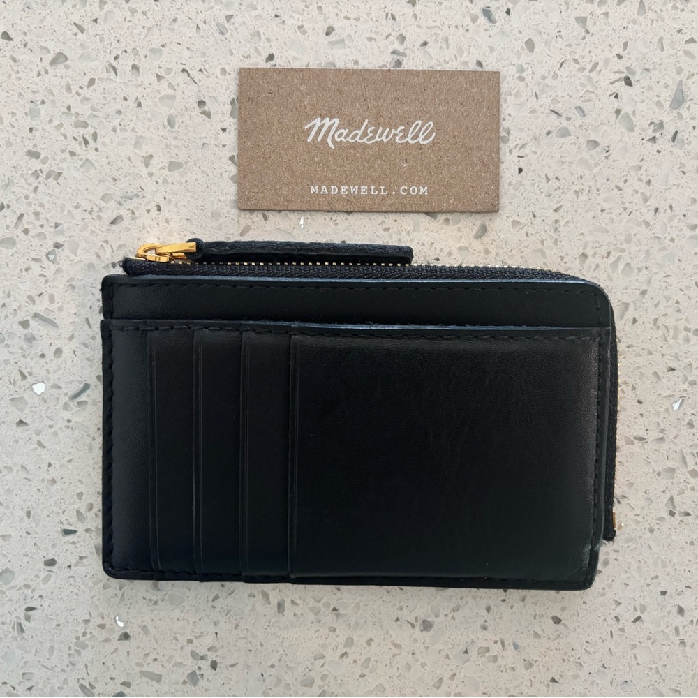 Madewell Black Leather Card Wallet